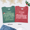 Comfort Colors „Ich habe alles, was ich mir zu Weihnachten wünsche“-T-Shirt, lustiges Partner-Weihnachts-T-Shirt für Paare, passende Weihnachtsfeier-Shirts 