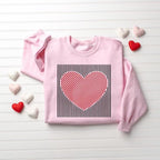 Retro Valentines Heart Sweatshirt – cute love design for women, moms, and teachers; cozy Valentine shirt perfect for spreading sweet holiday vibes.