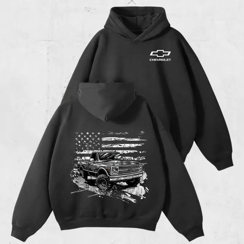 American Flag Chevy Truck Tee/Sweatshirt/Hoodie