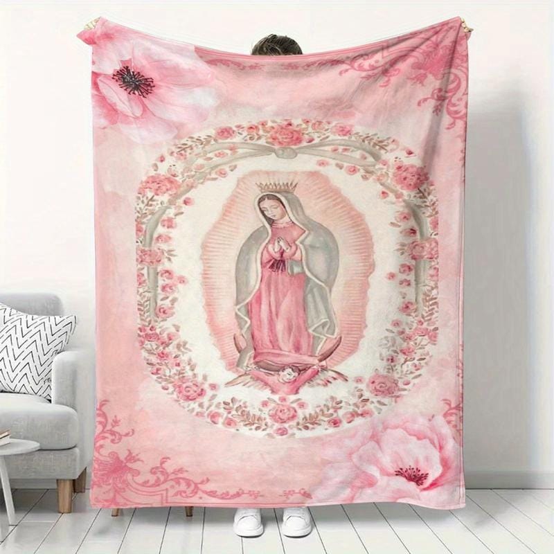 Virgin Mary Printed Flannel Blanket Soft Funny Throw Blanket