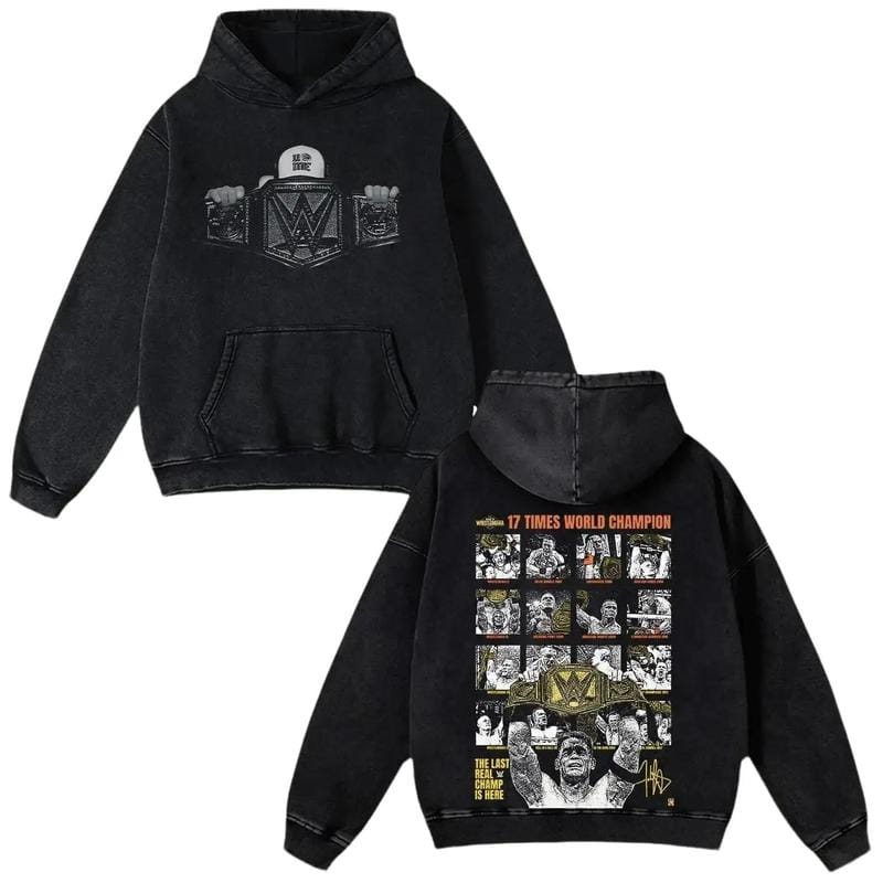 WFY John Cena 17 Weltmeister, Oversize Unisex Acid Wash T-Shirt, WWE Legend Streetwear, Baumwolle, Grafik-T-Shirt, Hoodie, Sweatshirt, Waschung, Klassisch, Fan-Geschenk, Oberstoff, Herrenbekleidung, Freizeit-Wrestling-Shirt, WWE Fan Cenashirt 