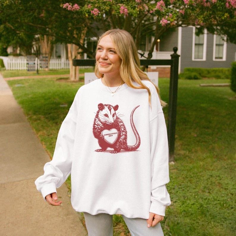 Possum Valentines Sweatshirt Funny Valentine Sweater