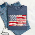 Memorial Day T-shirt American Eagle Independence Day 250 Years 1776 2026 Comfort Colors Retro American Flag Shirt, Faux Patchwork, Digital Print, vinyl ink