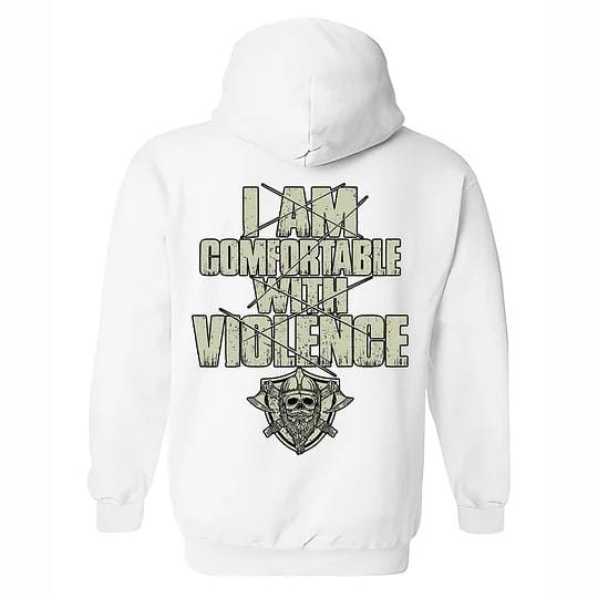 (Beidseitig bedruckt) T-Shirt, Sweatshirt, Hoodie „Ich habe kein Problem mit Gewalt“ 