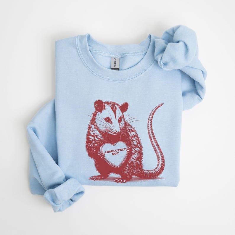 Possum Valentines Sweatshirt Funny Valentine Sweater