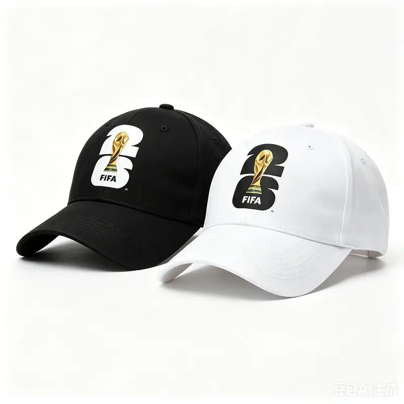 FIFA Commemorative Edition 2026 World Cup Trophy Silhouette Hat in White Green Black Collectible Fan Gear, Baseball Cap,victory cap,casual team cap