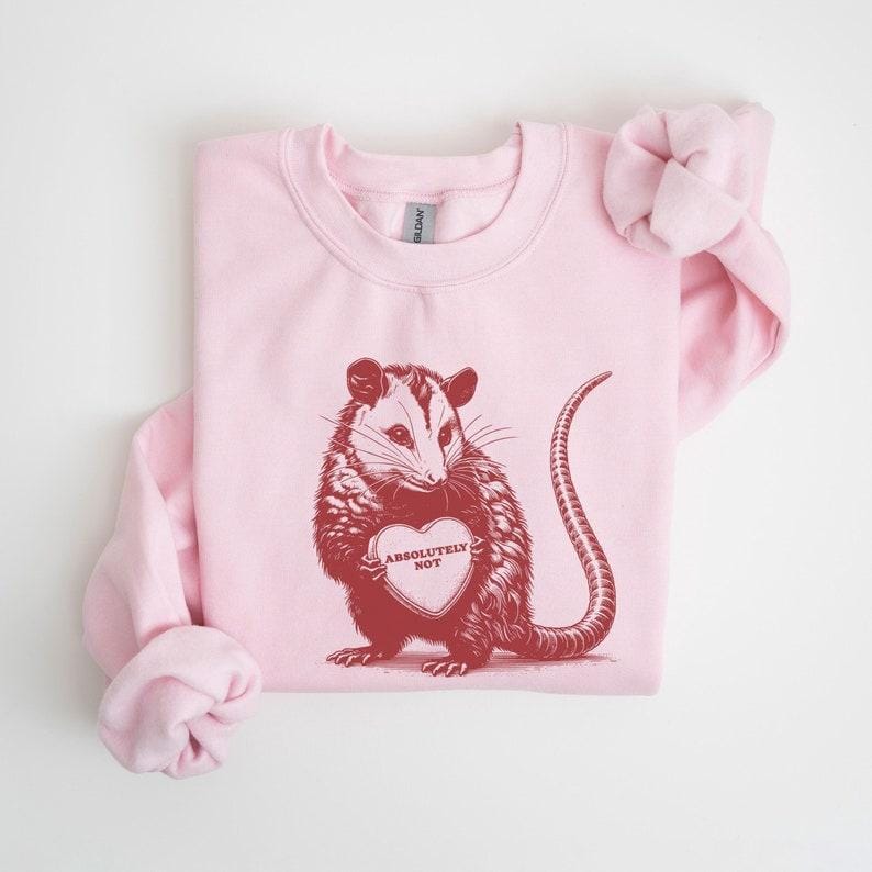 Possum Valentines Sweatshirt Funny Valentine Sweater