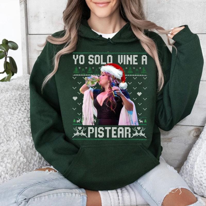 Jenni Rivera Yo Solo Wine A Pistear Sweatshirt, Lustiger Weihnachtshoodie, Geschenkidee für Sie und Ihn, Party-Hoodie, Unisex-Pullover 