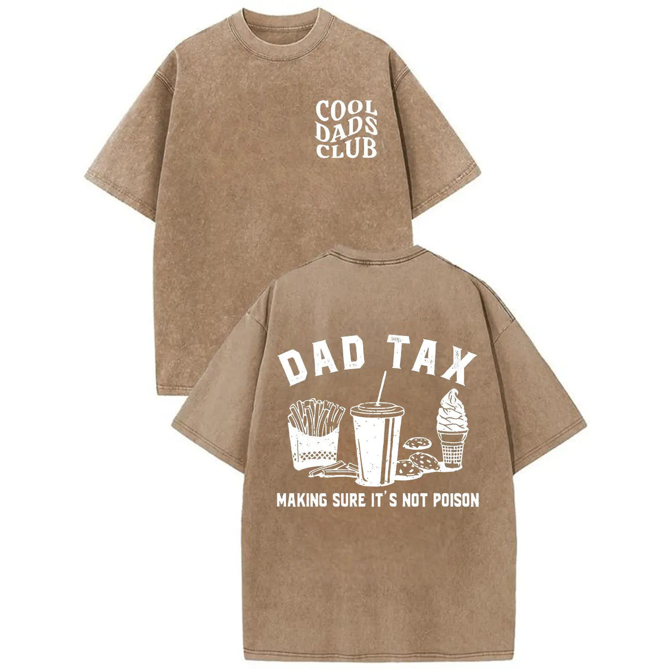 Cool Dads Club Funny Dad Joke Vintage Washed Oversized T-Shirt Men Streetwear Crewneck
