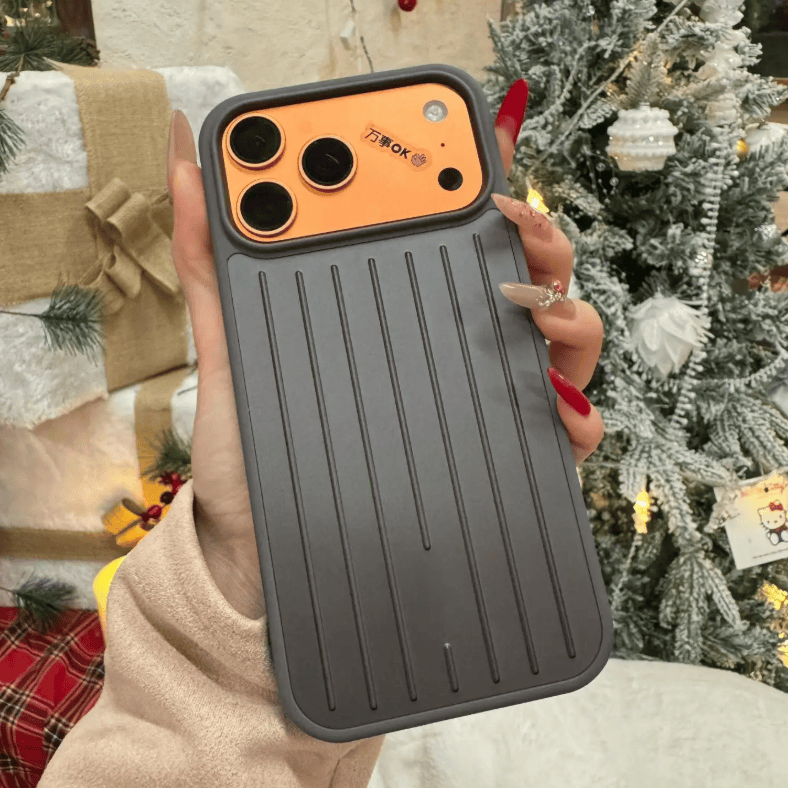 Aluminum Alloy Vertical Lines Phone Case – Premium Shockproof Protective Cover for iPhone 11–17 Series