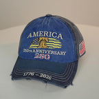 US 250th Anniversary Embroidered Baseball Cap, UPF 50+ Sun Protection Commemorative Hat
