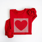 Retro Valentines Heart Sweatshirt – cute love design for women, moms, and teachers; cozy Valentine shirt perfect for spreading sweet holiday vibes.