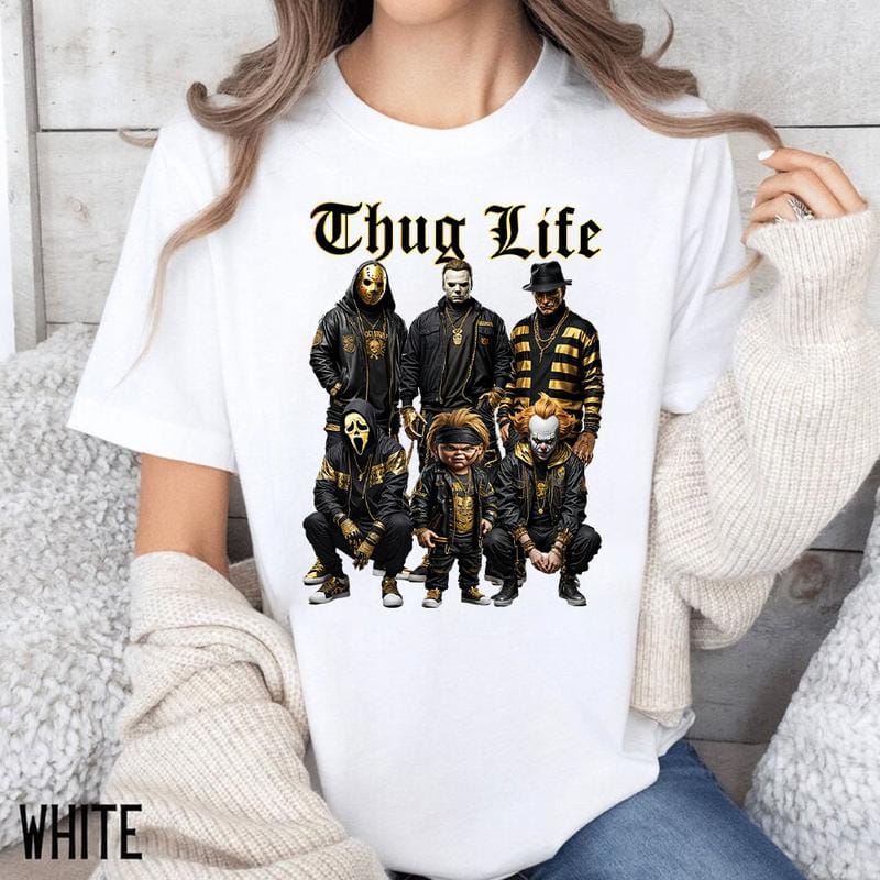 Halloween-Horrorfiguren-Thug-Life-Shirt 
