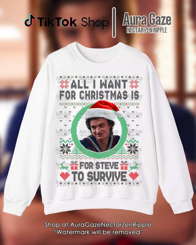 Alles, was ich mir zu Weihnachten wünsche, ist Steve Harrington Unisex-Sweatshirt für Fans, Stranger Thing Steve Harrington Retro Bootleg Shirt, Weihnachts-Celebrity-Crush 