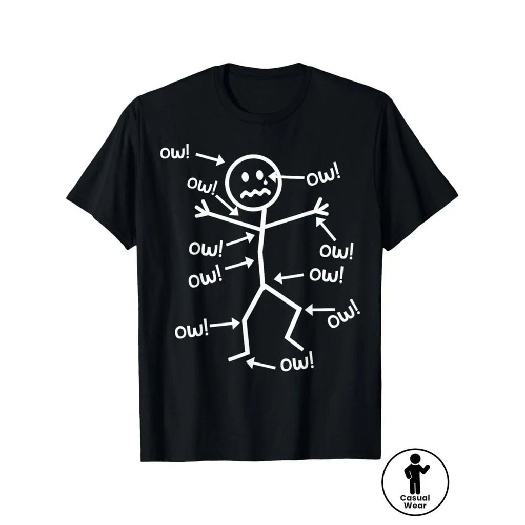 Humorous Chronic Pain Awareness T Shirt for Summer Casual Wear Round Neck Short Sleeve Machine Washable Everyday Top