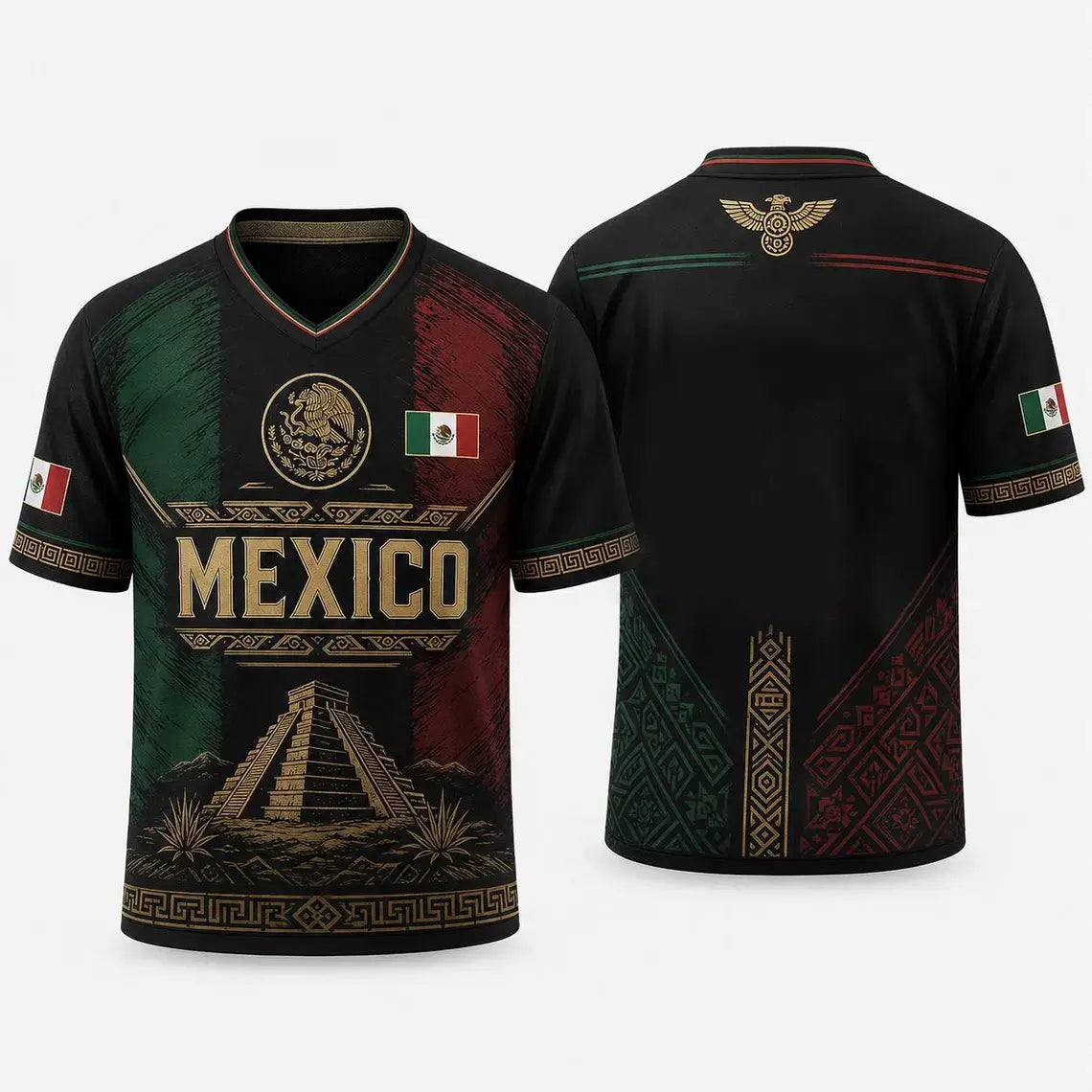 Full Half USA Half Mexico Flag Split Print Soccer Jersey, Binational Eagle Football Shirt, Game Day Outfit, Ideal Gift for Soccer Fans#MexicoUSASoccerJersey#BinationalFootballTop#SplitFlagSoccerShirt#GameDayOutfit#SoccerJersey