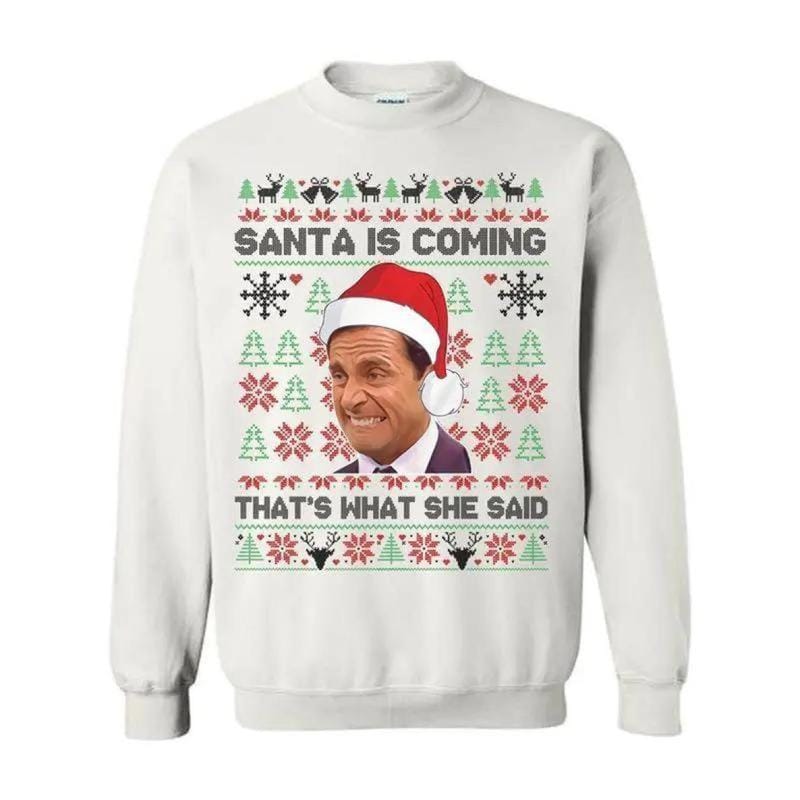 Michael Scott „That's What She Said“-Weihnachts-T-Shirt, lustiges „The Office“-Weihnachts-Sweatshirt, hässlicher Weihnachts-Hoodie, Geschenk für Männer &amp; 