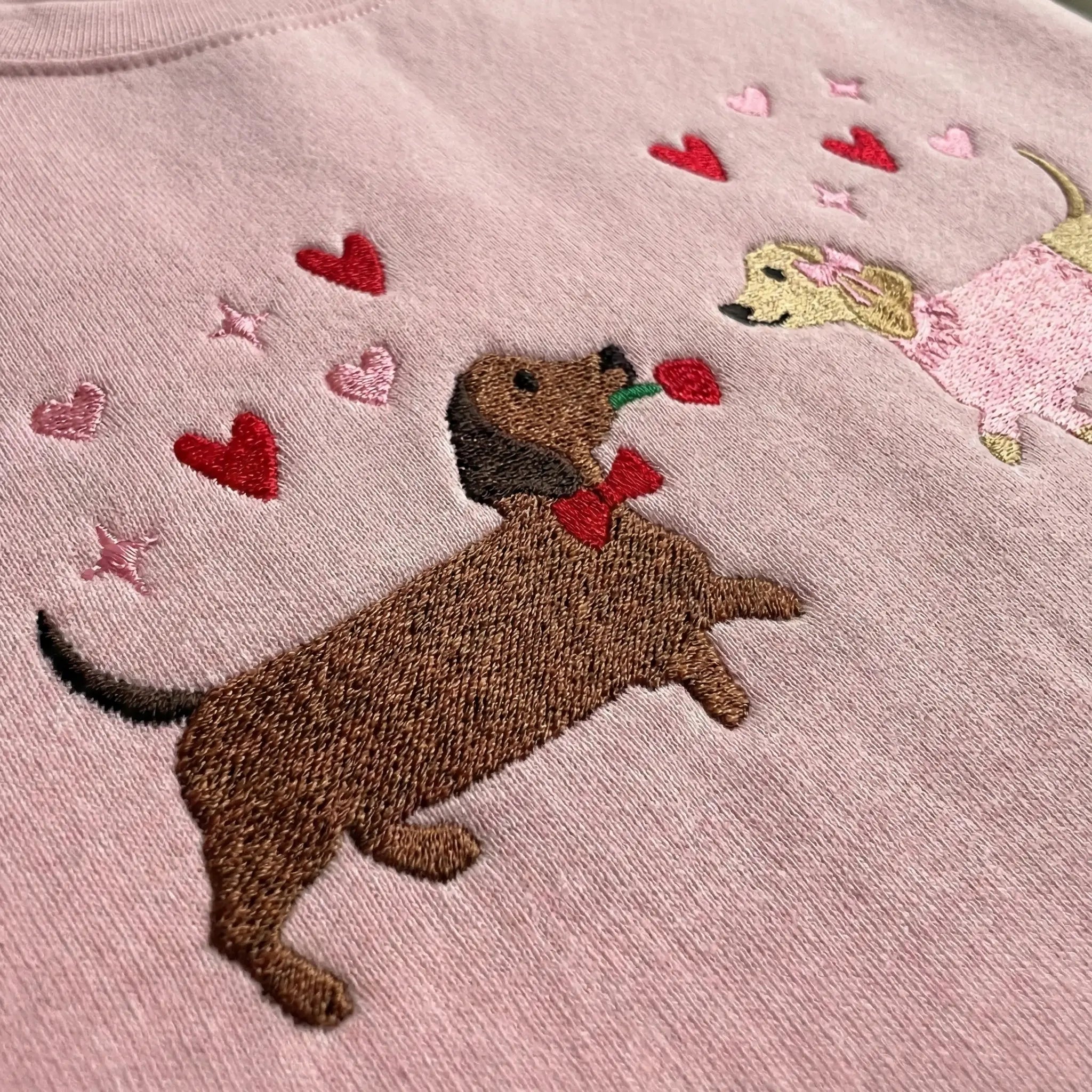 Dachshund Valentine’s Day sweatshirt embroidered sweatshirt