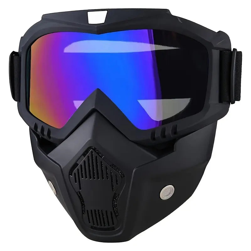 Anti-fog HD Lens Full Face Goggle Detachable Adjustable Ski Mask Comfort Sponge Pad Plastic Material