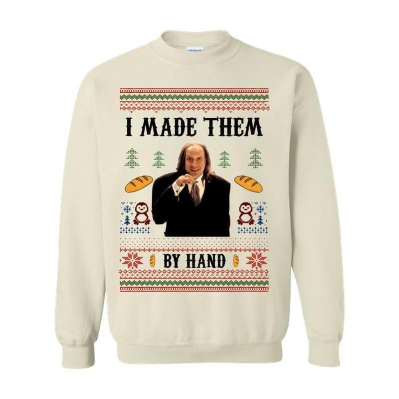 Ich habe sie von Hand gemacht – Hässliches Sweatshirt-Shirt mit Kapuze, Gruselfilm-Dinner von Hand gemacht – Meme-Shirt, Lustiges hässliches Shirt für Weihnachten, Für Männer und 