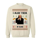 Ich habe sie von Hand gemacht – Hässliches Sweatshirt-Shirt mit Kapuze, Gruselfilm-Dinner von Hand gemacht – Meme-Shirt, Lustiges hässliches Shirt für Weihnachten, Für Männer und 