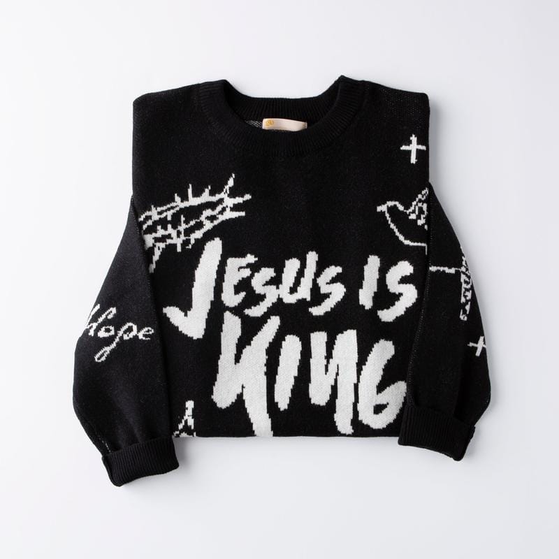 GLO Jacquard Sweater | Christian Knit Sweaters, Living Proof, Fruit of the Spirit, Jesus is King Designs, Super Soft Cozy Religious Apparel Gifts for Women & Men