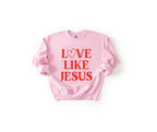 Love Like Jesus Preppy Valentine's Day Puff Print Design T-shirt or Sweatshirt