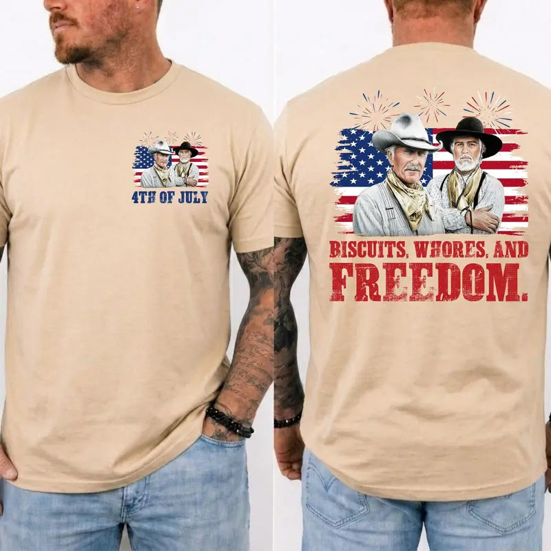Lonesome Dove Western Movie T-Shirt - Funny 4th of July Independence Day Graphic Tee，MADE IN USA