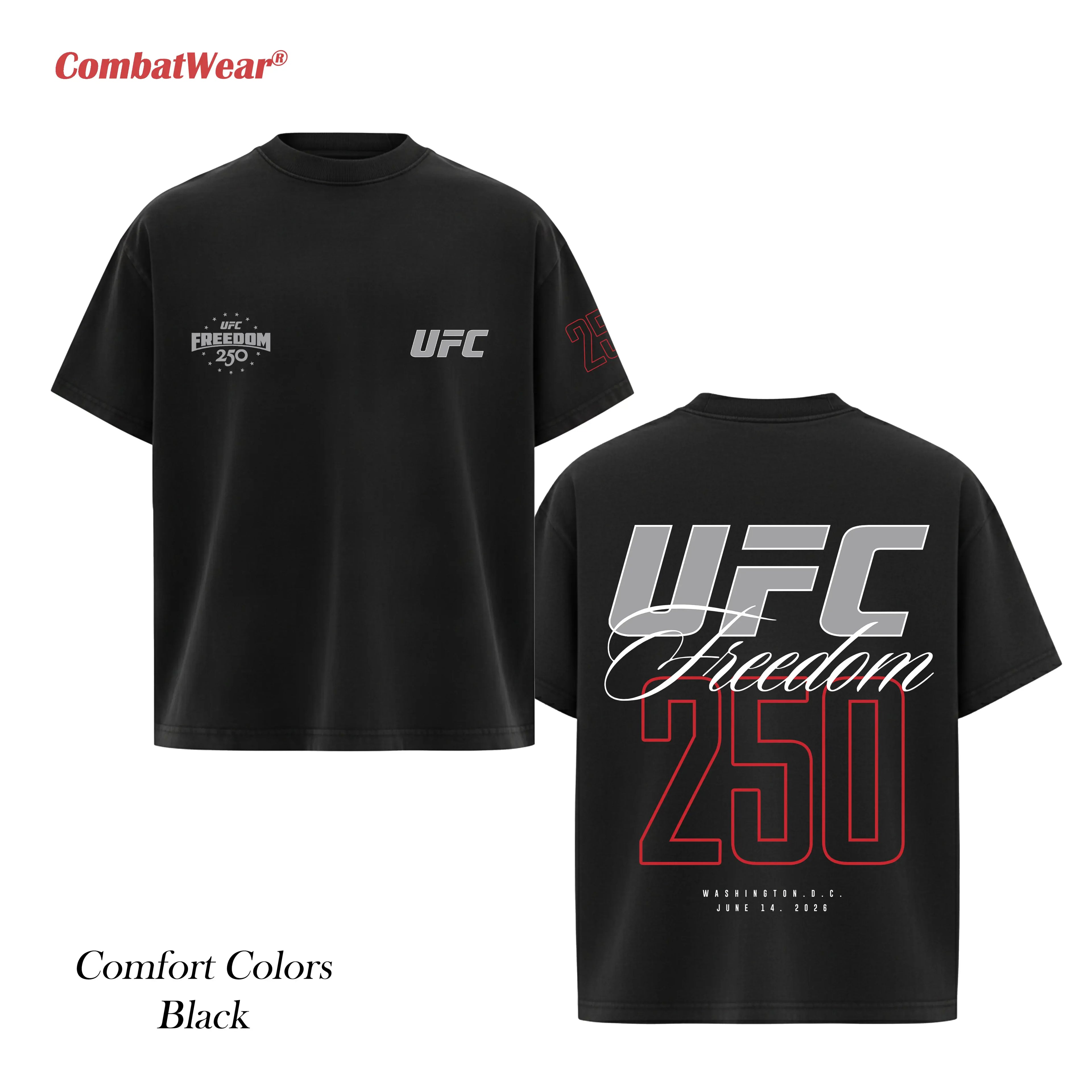 UFC Freedom 250 Vintage Graphic T-Shirt - Patriotic MMA Football Shirt for June 14 2026 Fans