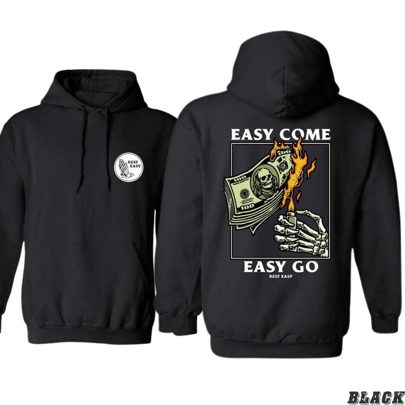 Rest Easy T-Shirt / Sweatshirt / Hoodie – Easy Come Easy Go Skelett-Design 
