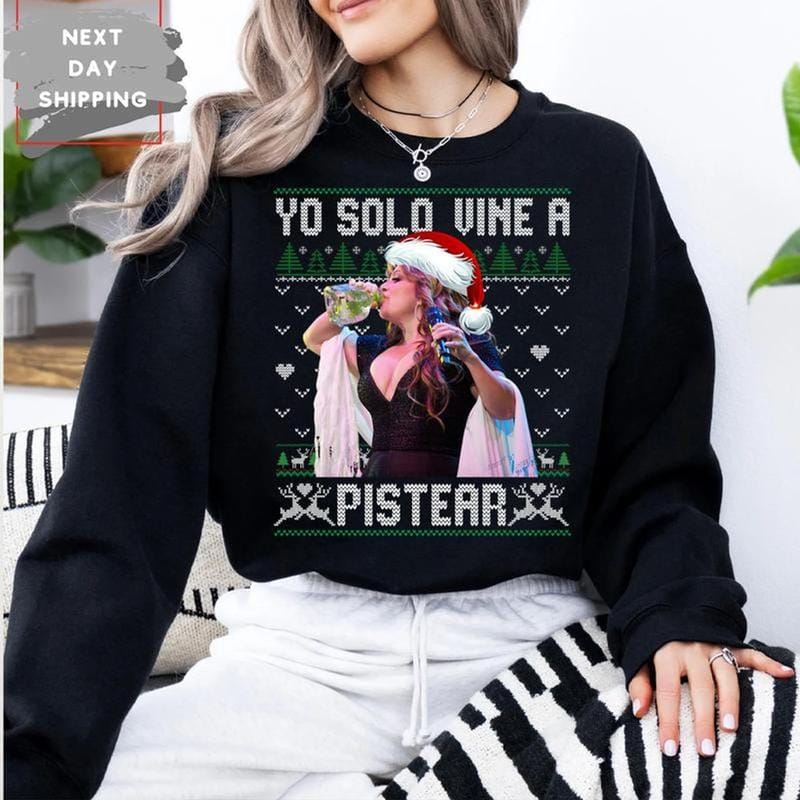 Jenni Rivera Yo Solo Wine A Pistear Sweatshirt, Lustiger Weihnachtshoodie, Geschenkidee für Sie und Ihn, Party-Hoodie, Unisex-Pullover 