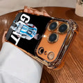 Electroplated Transparent Airbag Case for iPhone 17–11 – Anti-Drop Football Player Phone Cover
