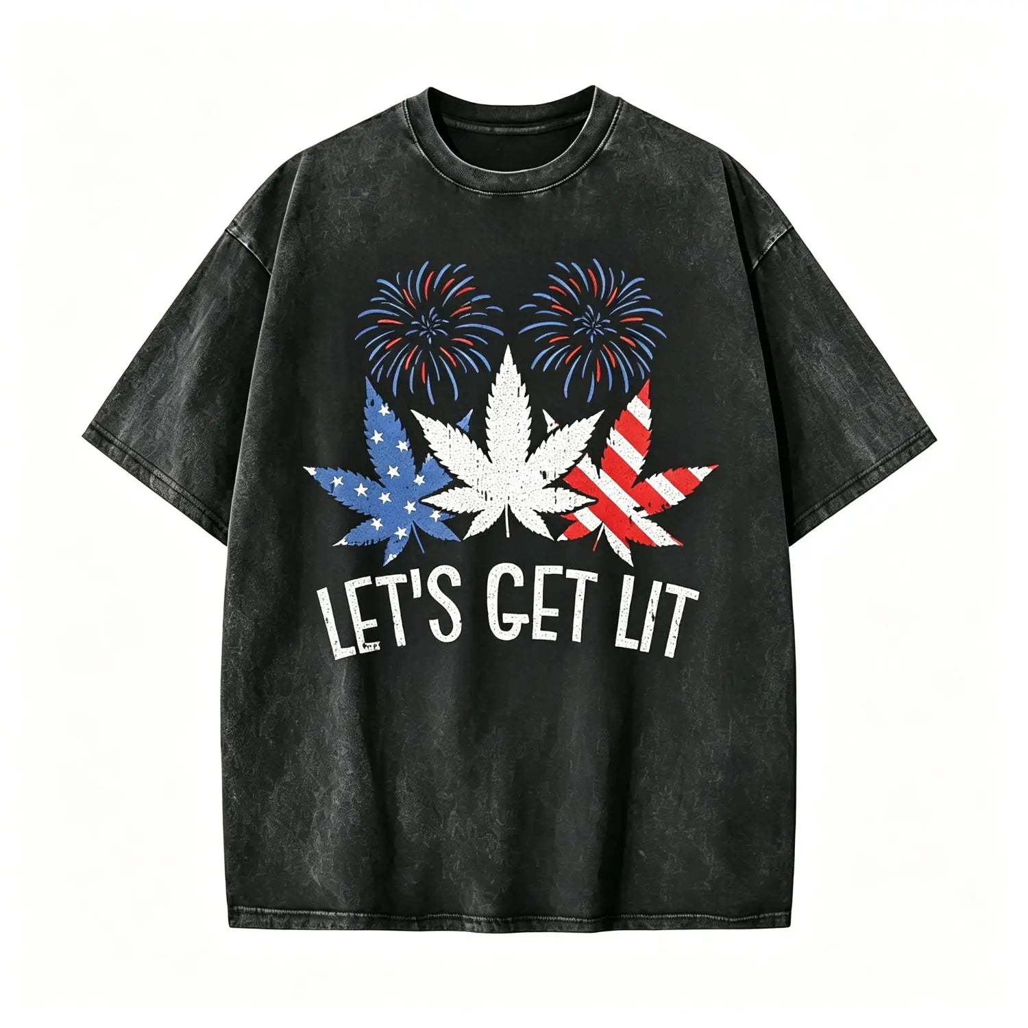 Let's Get Lit Tee – Funny USA Weed Leaf Shirt That Steals the Show This 4th of July