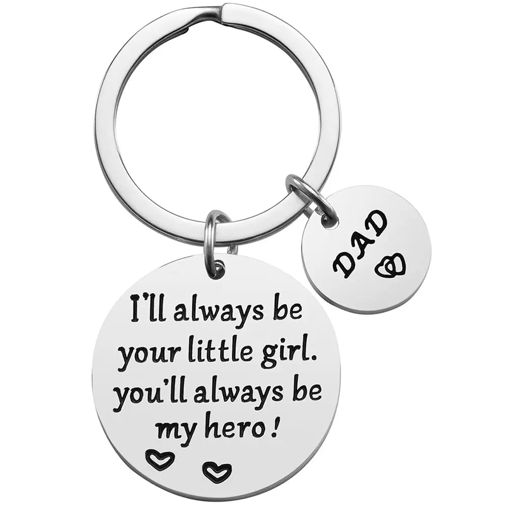 【Father's Day Gift】Dad Keychain Fathers Day Gift Daddy Papa Dad Gifts Birthday Gift for Dad from Daughter Son (Hero Dad Keychain From Little Girl)