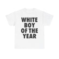 WHITE BOY OF THE YEAR SHIRT – Herren-T-Shirt im Oversized-Stil, Streetwear-Look, lässiges, klassisches Kurzarm-Baumwoll-Top mit Aufdruck, Rundhalsausschnitt, perfektes Geschenk für ihn/sie. 