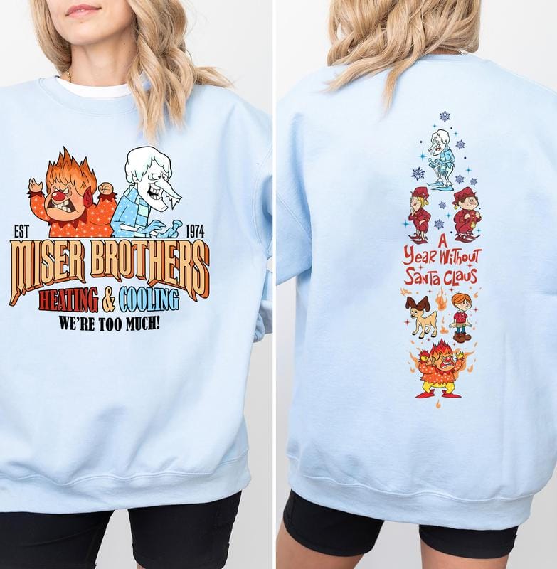Vintage Sweatshirt „Ein Jahr ohne Weihnachtsmann“, Miser Brothers Shirt, Retro-Weihnachtshoodie, Snow Miser Heat Miser Sweatshirt, Heating and Cooling Miser Shirt 