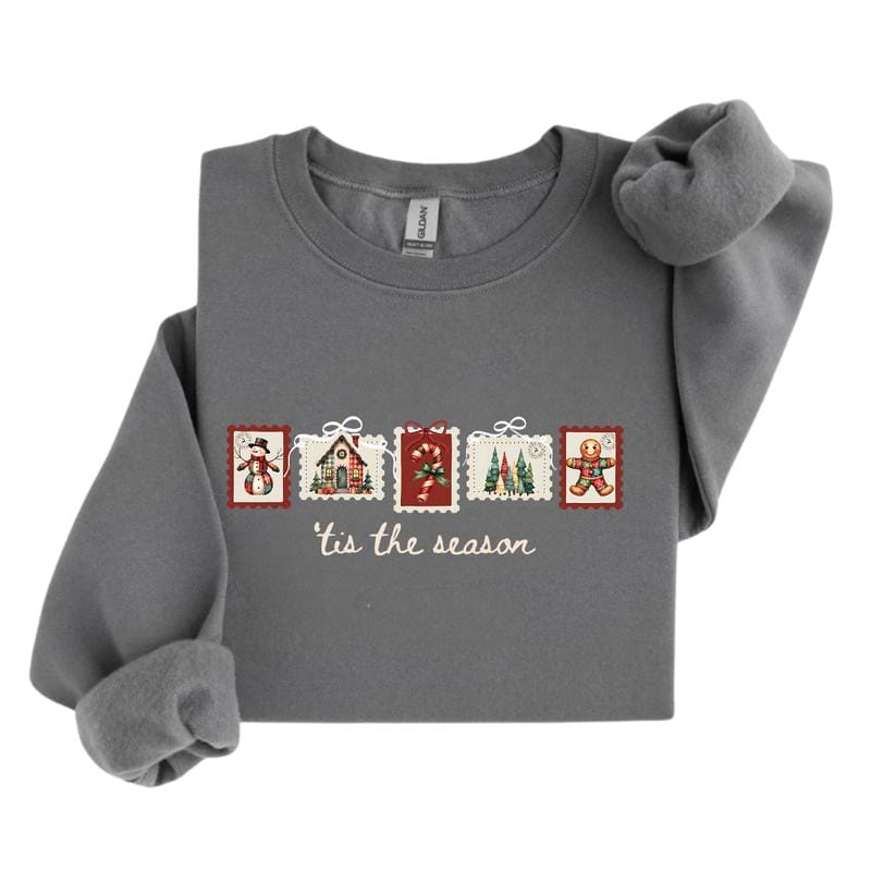 Retro-Winter-Sweatshirt mit Weihnachtsmotiven, Patchwork-Weihnachtspullover mit Weihnachtsmotiven, verspieltes Weihnachts-Sweatshirt, Winter-Sweatshirt mit Weihnachtsmotiven 
