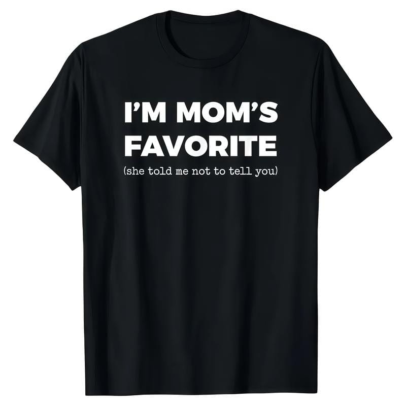 Lustiges T-Shirt „Mamas Lieblingssohn/Tochter – Ich bin Mamas Lieblingssohn/Tochter“ – Golfgeschenk für Männer und Frauen, Sommerkleidung 