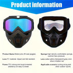 Anti-fog HD Lens Full Face Goggle Detachable Adjustable Ski Mask Comfort Sponge Pad Plastic Material