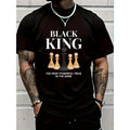 Men's Graphic T-Shirt with 'The Most Powerful Piece' Chess King Print, Breathable 100% Cotton Relaxed Fit Short Sleeve Tee