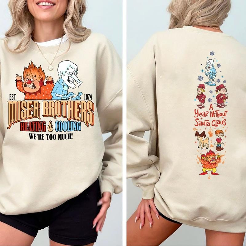 Vintage Sweatshirt „Ein Jahr ohne Weihnachtsmann“, Miser Brothers Shirt, Retro-Weihnachtshoodie, Snow Miser Heat Miser Sweatshirt, Heating and Cooling Miser Shirt 