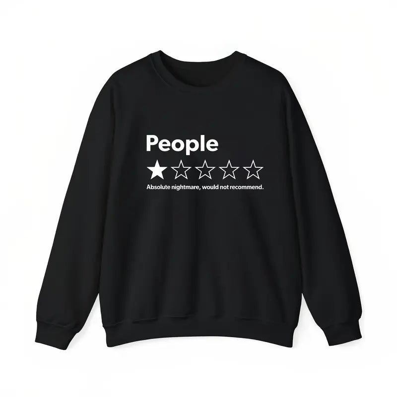 Unisex-Adults T-Shirt - Black,  Short Sleeve - Funny Review People One Star: Absolute  Would , Suitable for Mens & Womens Outdoor T-Shirt, 100%cotton,