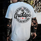 The Man The Myth Grandpa Bad Influence Monkey T Shirt Men Funny Cotton Graphic Tee Summer Casual Streetwear