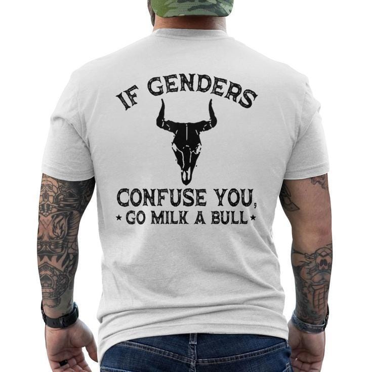 Wenn dich die Geschlechter verwirren, Sweatshirt, Hoodie Geschenk für Männer Ehemann, Go Milk A Bull Herren T-Shirt 