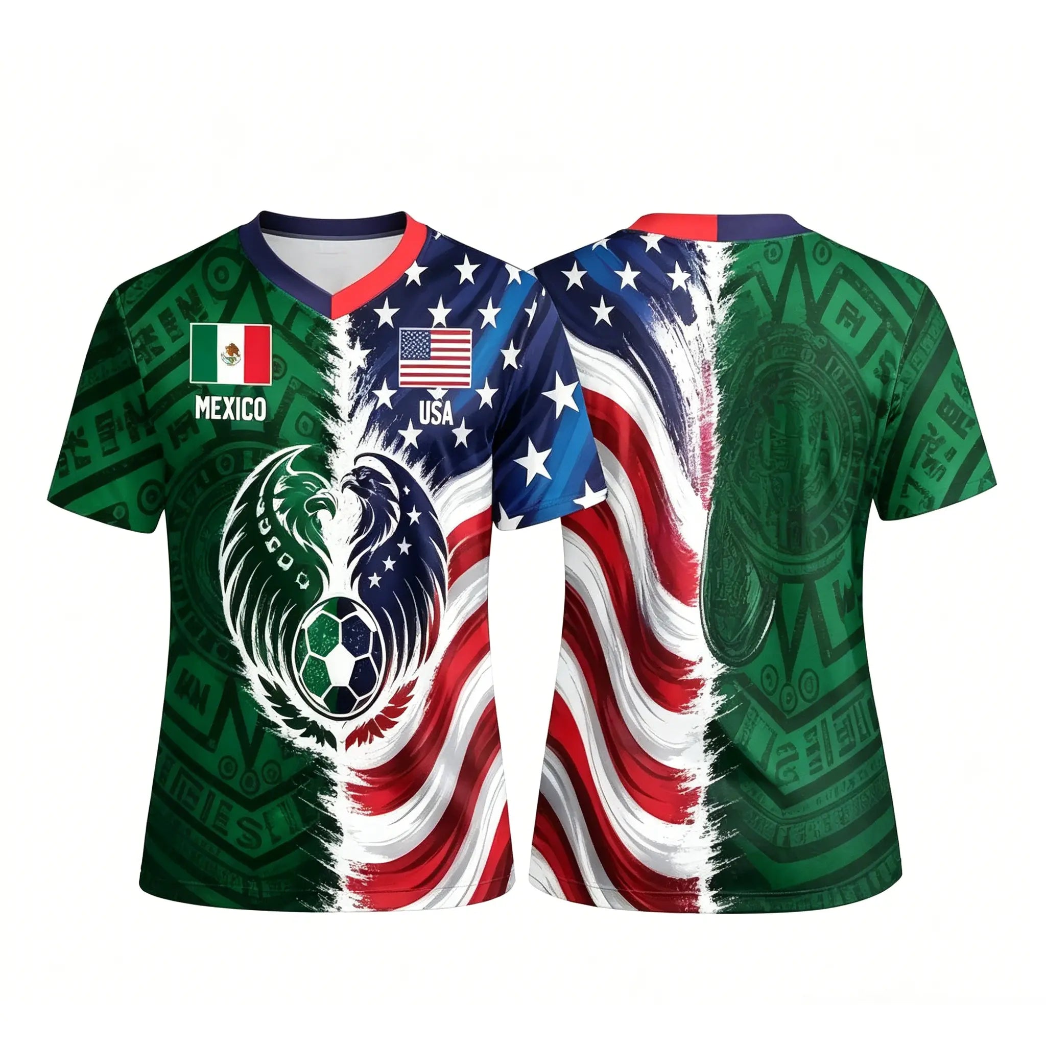 USA & Mexico Dual Heritage Split Soccer Jersey
