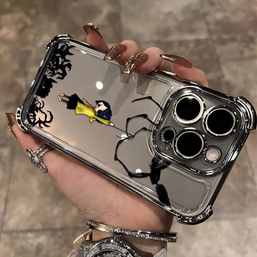 Beliebte Anime-Handyhülle mit C-Coraline-Motiv im neuen Design für iPhone 17 Air, 17, 16, 15, 14, 13, 12, 11 Pro Max Plus. Luxuriöse, transparente, weiche TPU+PC-Rückseite mit stoßfester Schutzhülle und Fallschutz. Umfassende Aufprallverteilung.