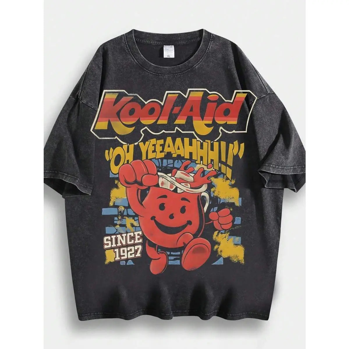 Vintage Kool-Aid Graphic Tee - "Oh Yeah" Washed Cotton Streetwear T-Shirt
