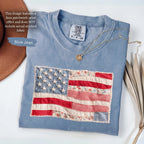 Memorial Day T-shirt American Eagle Independence Day 250 Years 1776 2026 Comfort Colors Retro American Flag Shirt, Faux Patchwork, Digital Print, vinyl ink