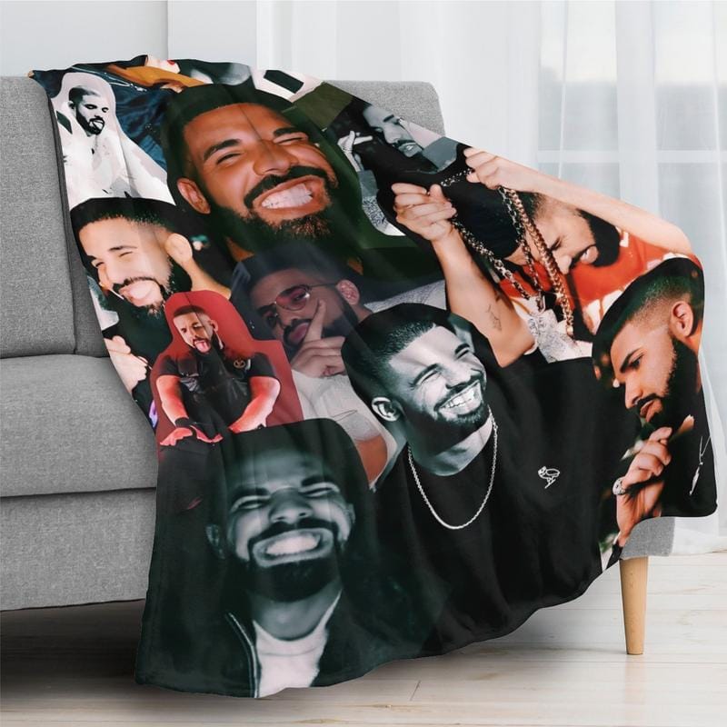 Rapper Singer Drake Flannel Blanket Inspired Ultra Soft Flannel Blanket Warm and Cozy Living Room Shawl Office Blanket Sofa Decoration Four Seasons Travel Blanket Multipurpose Gift Blanket Home Decor Accessory Digital Printing
