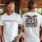 250th USA Independence 1776-2026 Patriotic Graphic T-Shirt Casual Summer Crew Neck Tee